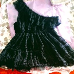 NWT Max Studio Black Asymmetrical Baby Doll Shirt